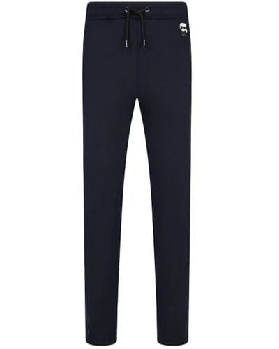 Karl Lagerfeld Pantaloni da ginnastica in cotone con logo - Blu