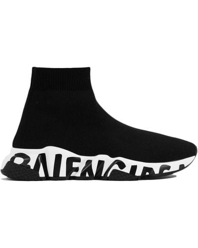 Balenciaga Sneakers speed graffiti sock nere - Nero