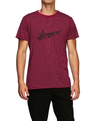 Saint Laurent T-Shirt mit Logo aus Baumwolle - Rot