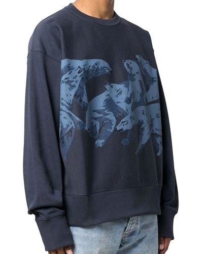 KENZO Sweatshirt aus Baumwolle mit Eisbärendruck - Blau