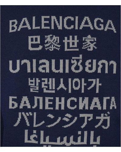 Balenciaga Logo-Pullover - Blau