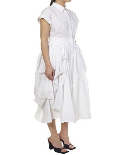 Alexander McQueen Cotton Midi Dress - Weiß