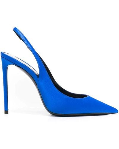 Scarpe col top tacco blu elettrico