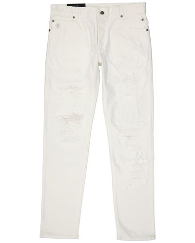 Balmain Jeans in cotone e denim - Bianco