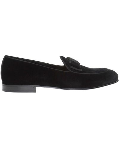 Dolce & Gabbana Velvet Loafers With Bow Tie - Nero