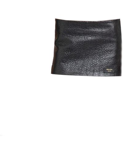 Prada Leather Mini Skirt - Black