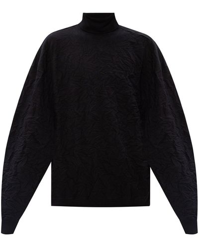 Balenciaga Oversize Turtleneck Sweater - Black