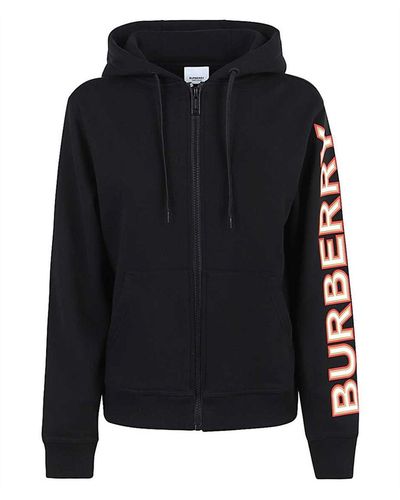 Burberry Logo Zipped Sweatshirt - Black