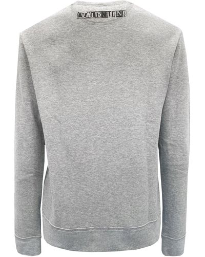 Valentino Logo-Sweatshirt aus Baumwolle - Grau