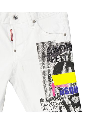 DSquared² Bedruckte Denim-Jeans - Weiß