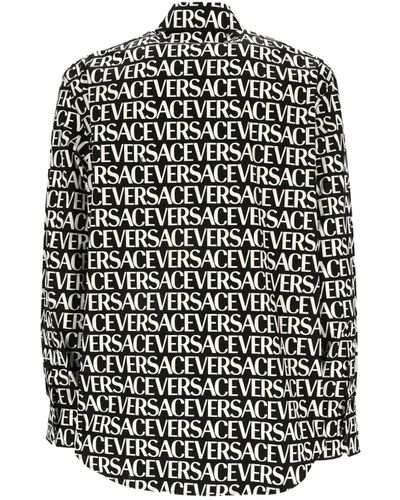 Versace Logo-Hemd aus Baumwolle - Schwarz