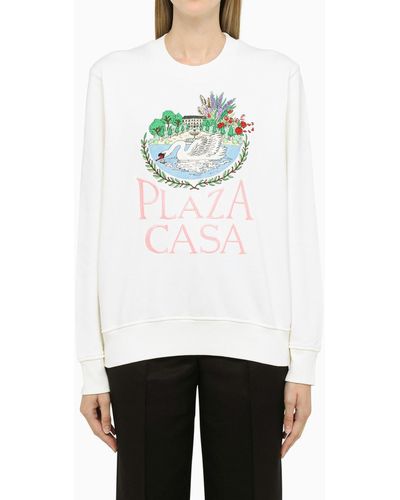 CASABLANCA Sweatshirt aus bestickter Baumwolle - Weiß