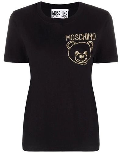 Moschino Maglietta Logo in cotone - Nero