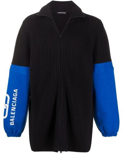 Balenciaga Cardigan lavorato a maglia - Blu