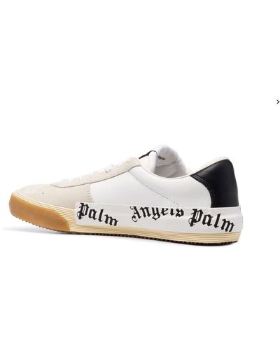 Palm Angels Leder Logo Sneakers - Weiß