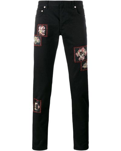 Dior Floral Patch Jeans - Nero