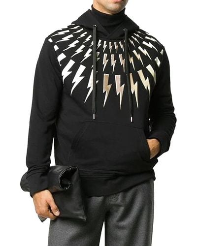 Neil Barrett Sweatshirt mit Blitzdruck - Schwarz
