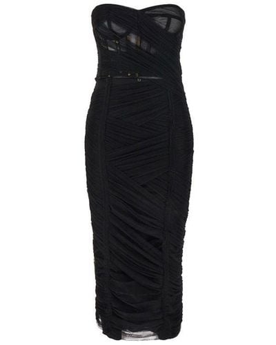 Dolce & Gabbana Vestito con corsetto in tulle - Nero