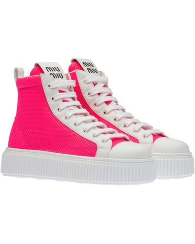 Miu Miu B Ball hohe Top -Turnschuhe - Pink