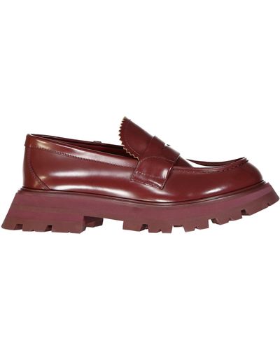 Alexander McQueen Leather Loafers - Red