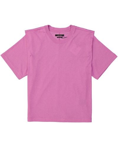 Isabel Marant Magliette rosa in cotone al 100% con maniche corte - Viola