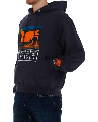 Heron Preston Logo Sweatshirt mit Kapuze - Blau