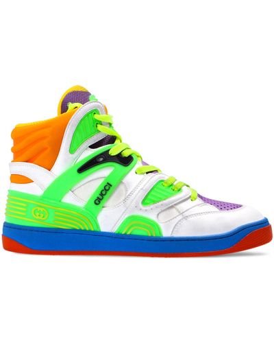 Gucci Sneaker alta donna Basket con GG - Multicolore