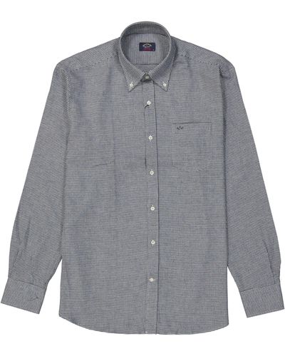 Paul & Shark Pied de Poule Shirt - Grau