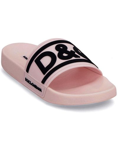 Dolce & Gabbana Slider Mit Logo - Pink