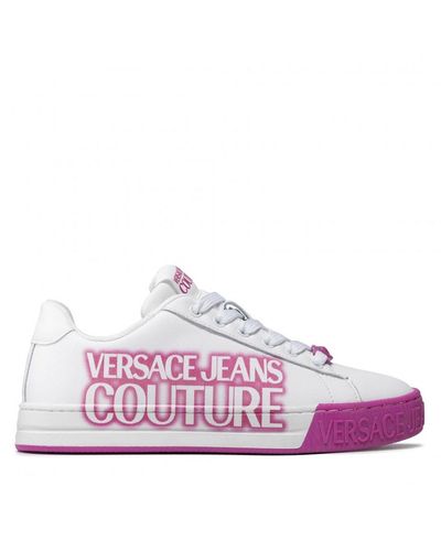 Versace Jeans Couture Sneakers con logo in pelle - Viola