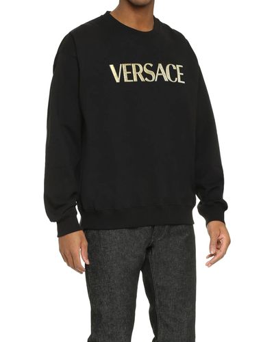 Versace Logo-Sweatshirt aus Baumwolle - Schwarz