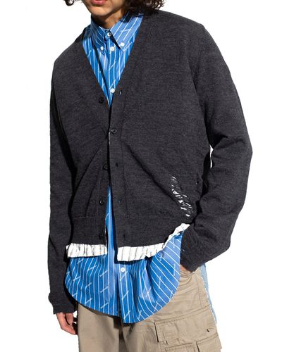 Maison Margiela Strickjacke aus Baumwolle - Blau