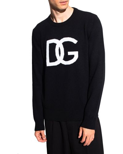Dolce & Gabbana Logo-Pullover aus Wolle - Schwarz