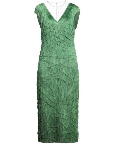Dolce & Gabbana Vestito midi con frange - Verde