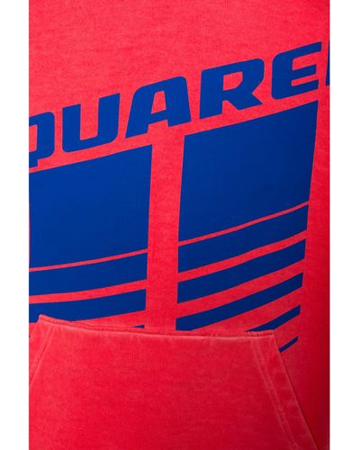 DSquared² Sweatshirt mit Logo in Übergröße - Rot