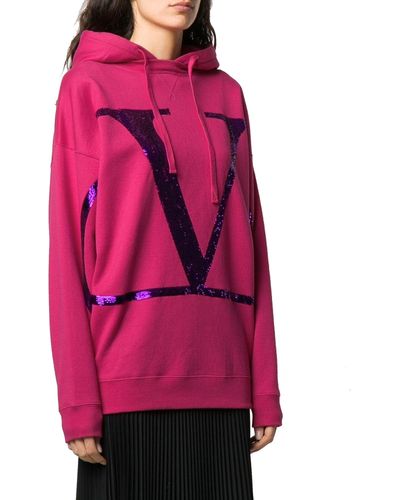 Valentino V Logo Print Sweatshirt - Pink