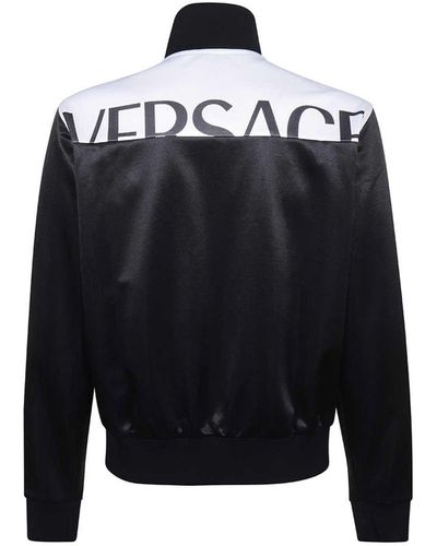 Versace Logo bedruckte Jacke - Blau