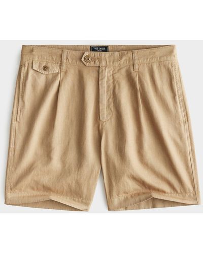 Todd Synder X Champion 7" Pleated Hudson Short - Natural