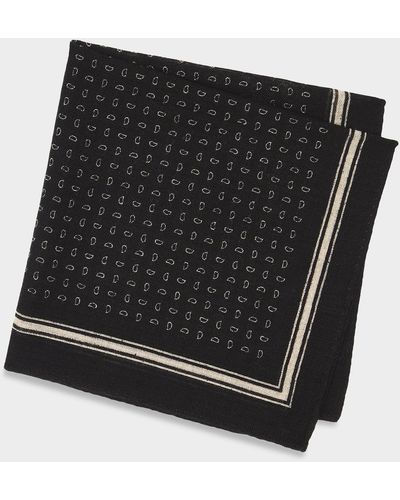 Todd Synder X Champion Italian Paisley Pocket Square - Black