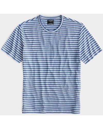 Todd Synder X Champion Striped Linen-cotton Tee - Blue