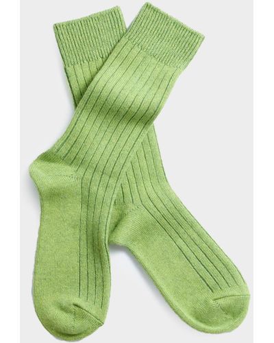 RoToTo Cotton Wool Ribbed Crew - Green