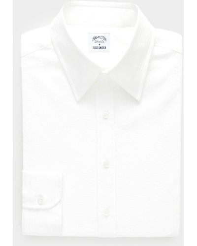 Todd Synder X Champion Hamilton + Seersucker Long Point Collar Shirt - White