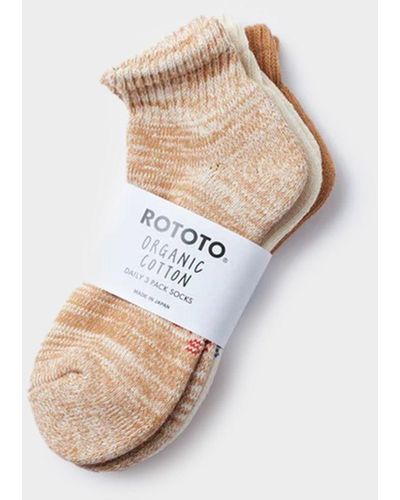 RoToTo Organic Daily 3 Pack Ankle Socks - White