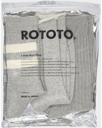 RoToTo Organic Cotton Special Trio Sock - Grey