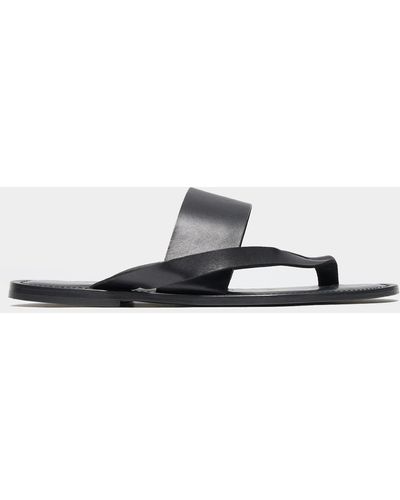 Todd Synder X Champion Tuscan Leather Thong Cross Sandal - White