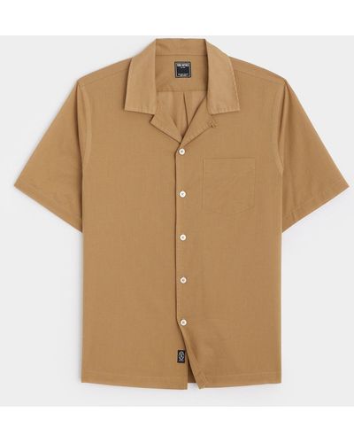 Todd Synder X Champion Summerweight Cafe Shirt In Vintage Brown - Natural