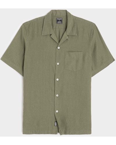 Todd Synder X Champion Sea Soft Irish Linen Camp Collar Shirt - Green