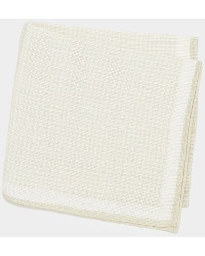 Todd Synder X Champion Cream Houndstooth Pocket Square - White