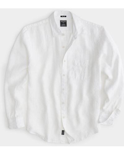 Todd Synder X Champion Classic Fit Sea Soft Irish Linen Shirt - White