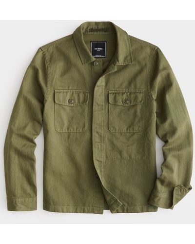 Todd Synder X Champion Cotton Linen Officer Shirt Jacket - Green
